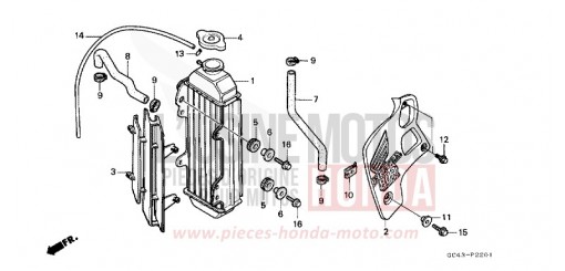 RADIATEUR (RJ/RK) CR80RJ de 1988